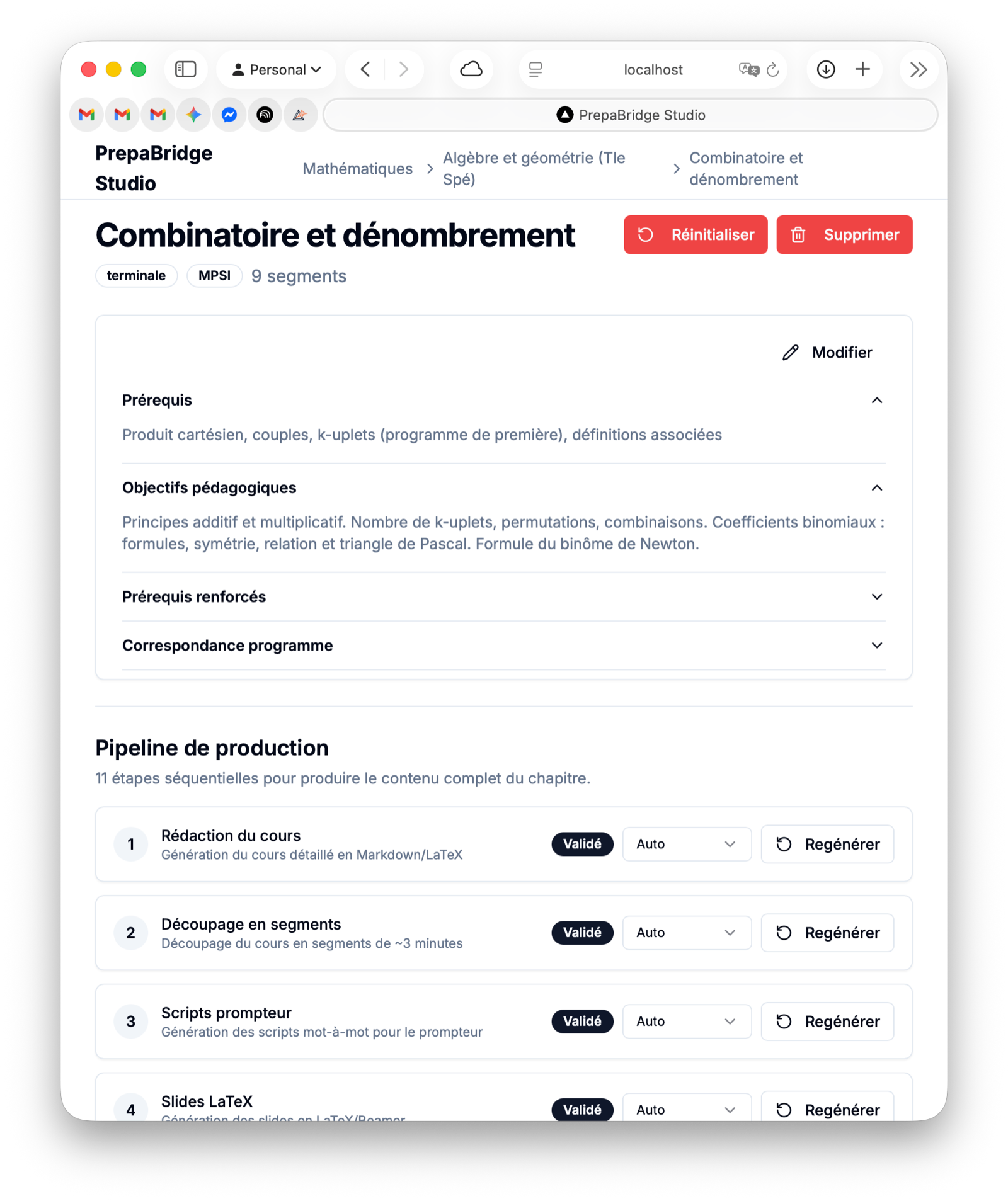 PrepaBridge Studio — production pipeline view